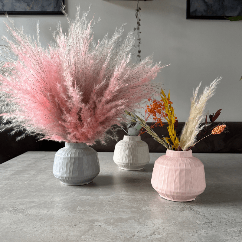 10cm Glazed Ceramic Vase - Pampas Tallo