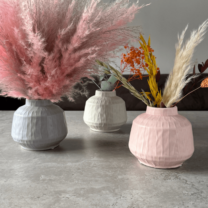 10cm Glazed Ceramic Vase - Pampas Tallo