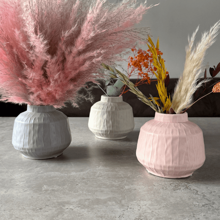 10cm Glazed Ceramic Vase - Pampas Tallo