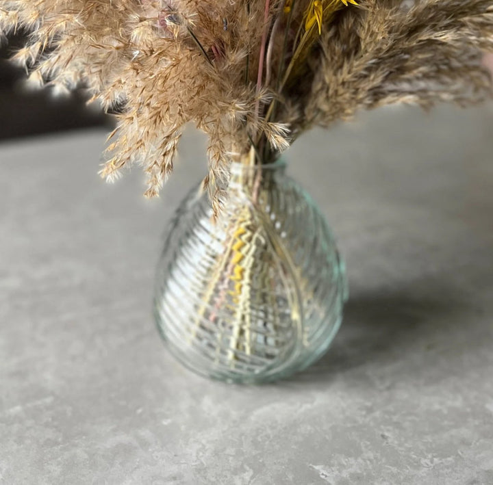 13cm Glass Leaf Vase - Pampas Tallo