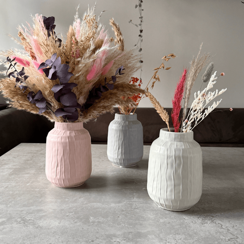 14cm Glazed Ceramic Vase - Pampas Tallo