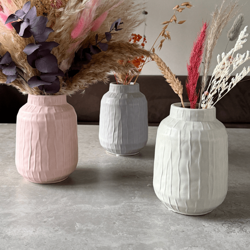 14cm Glazed Ceramic Vase - Pampas Tallo