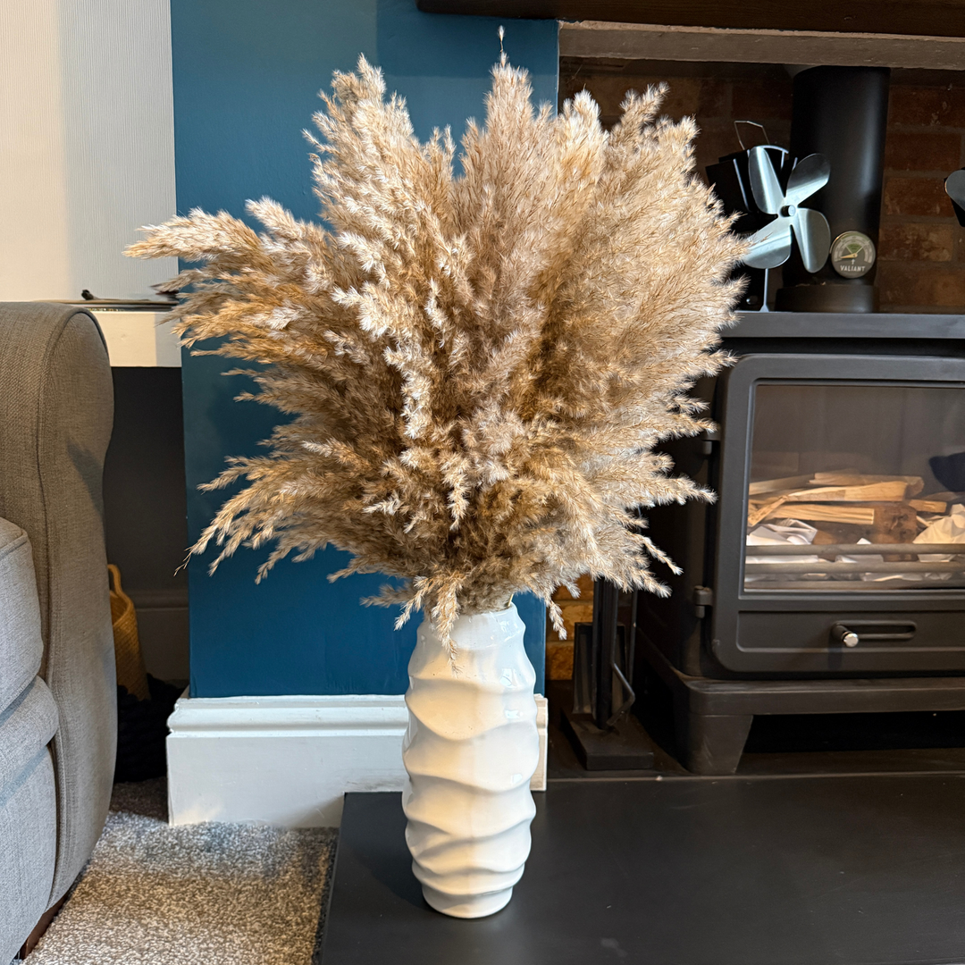 Faith Dried Flower Arrangement | Nude Fluffy Pampas Grass