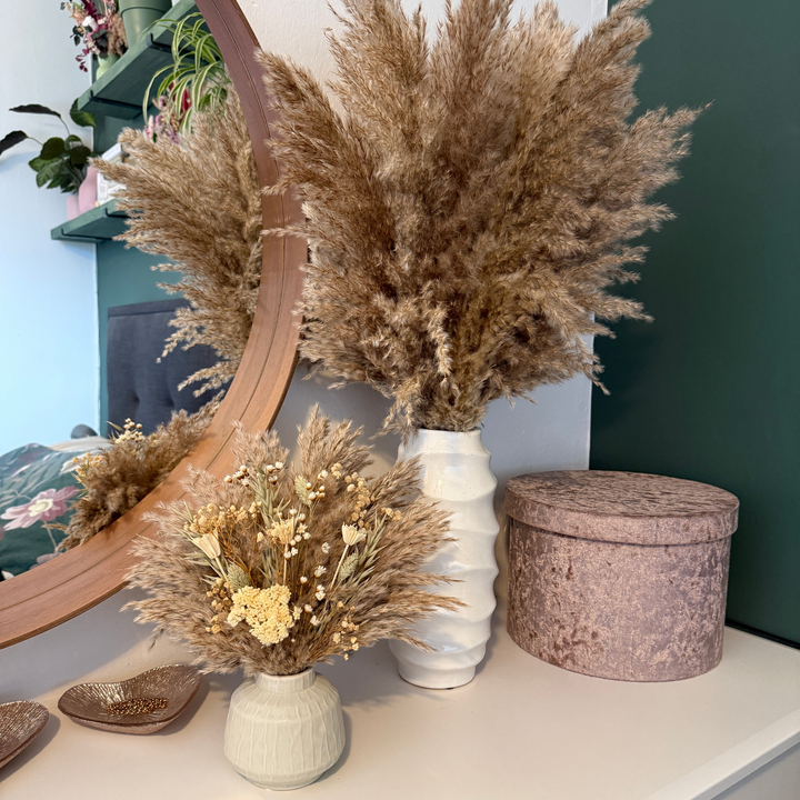 Faith Dried Flower Arrangement | Nude Fluffy Pampas Grass
