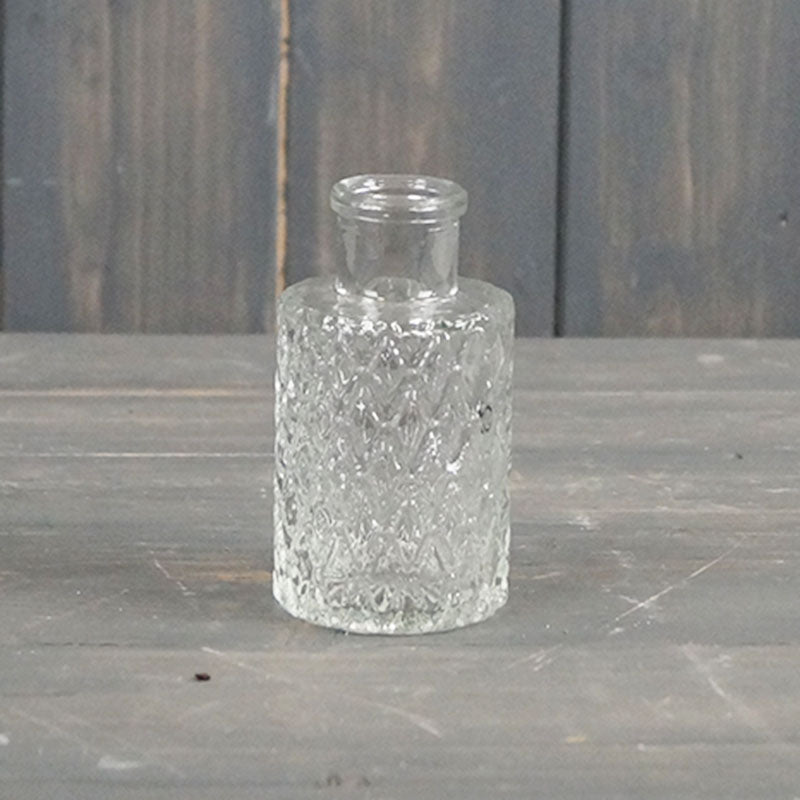 9cm Geo Glass Vase For Dried Flowers | Navy, Clear & Grey - Pampas Tallo