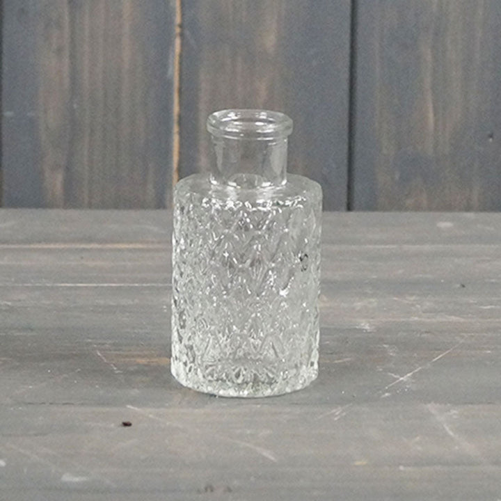 9cm Geo Glass Vase For Dried Flowers | Navy, Clear & Grey - Pampas Tallo