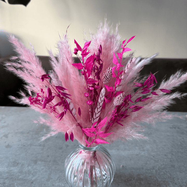 Amara Dried Flower Arrangement In Pink - Pampas Tallo