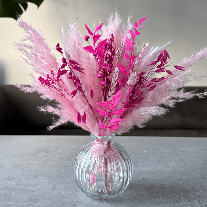 Amara Dried Flower Arrangement In Pink - Pampas Tallo