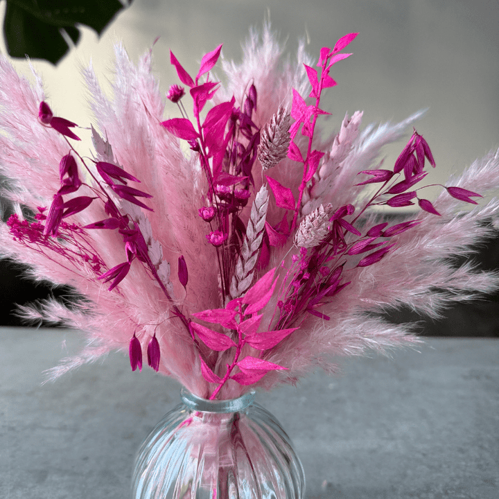 Amara Dried Flower Arrangement In Pink - Pampas Tallo