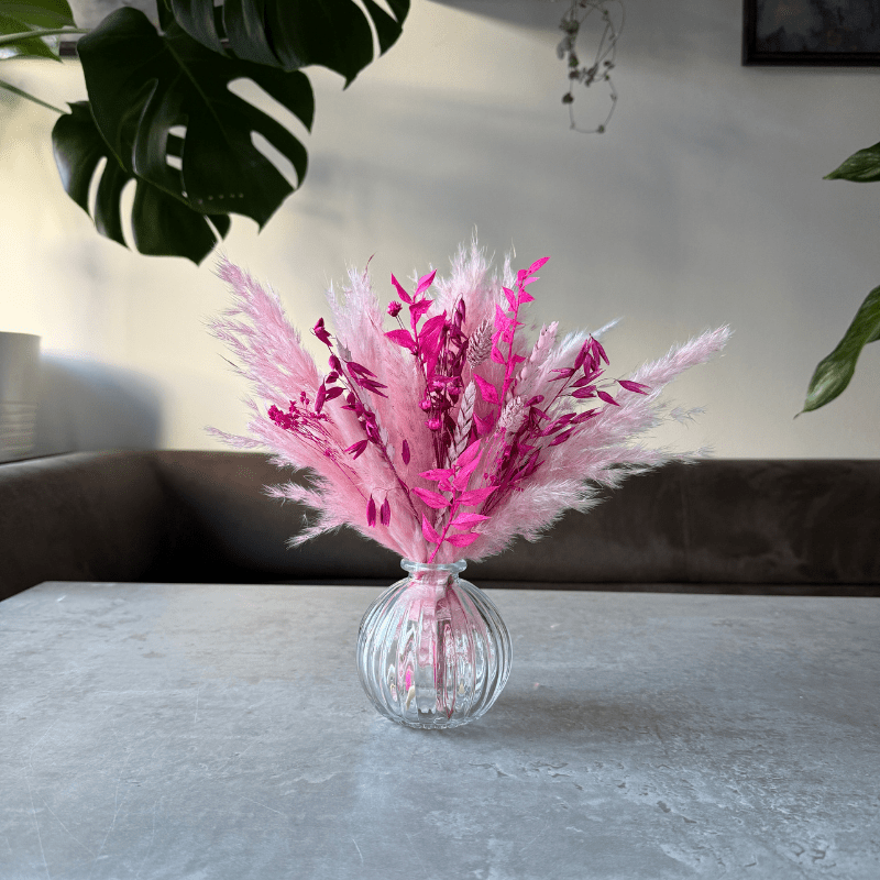 Amara Dried Flower Arrangement In Pink - Pampas Tallo