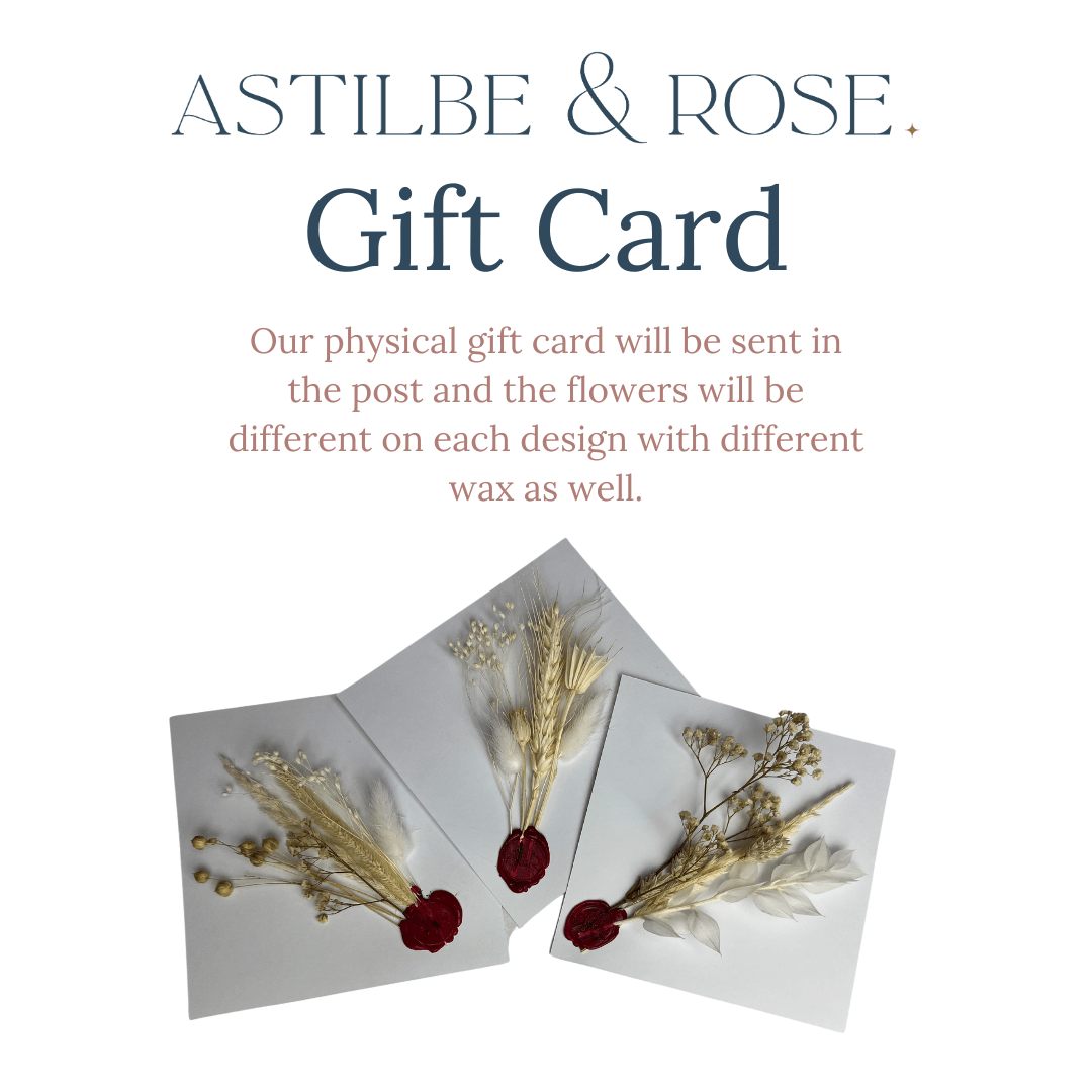 Astilbe & Rose Physical Gift Voucher - Pampas Tallo