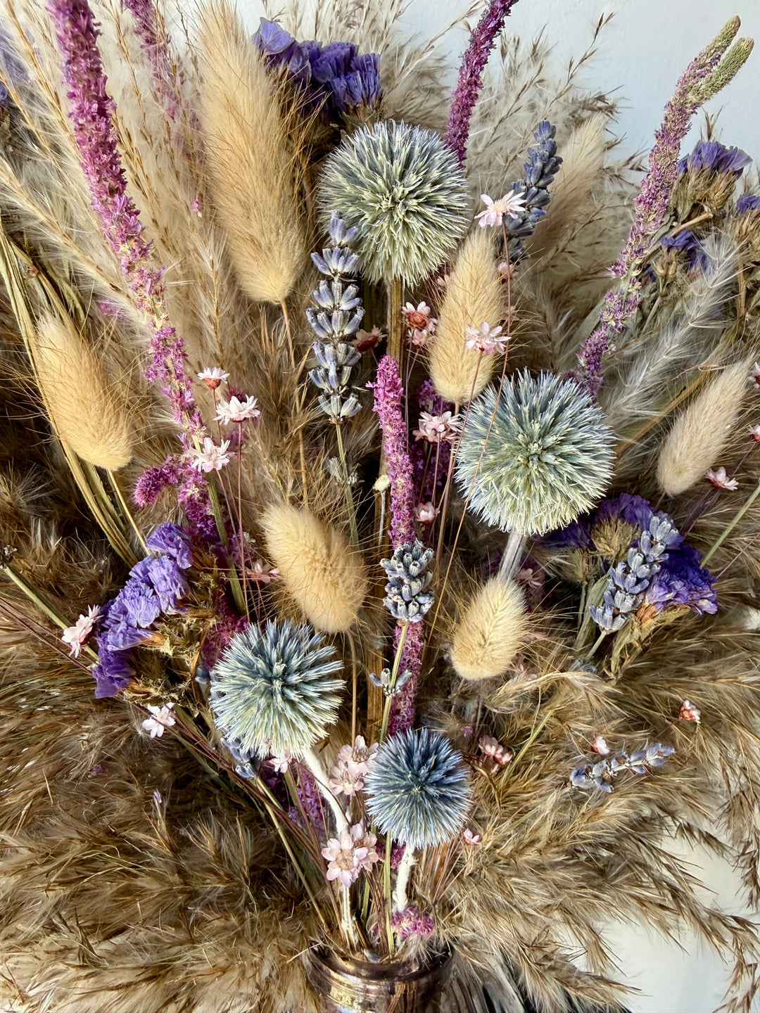 Bonnie Dried Flower Arrangement | Natural &amp; Purple - Pampas Tallo