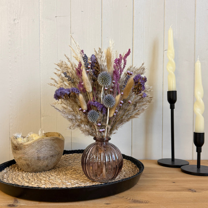 Bonnie Dried Flower Arrangement | Natural &amp; Purple - Pampas Tallo
