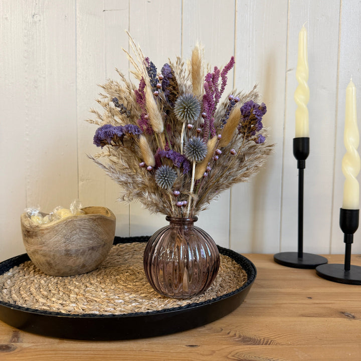 Bonnie Dried Flower Arrangement | Natural &amp; Purple - Pampas Tallo