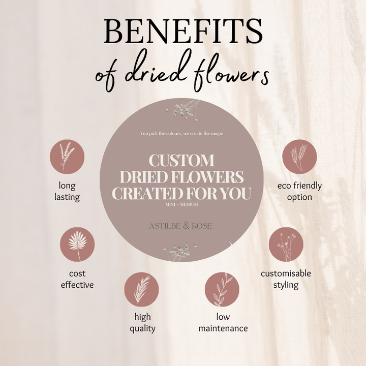 Custom Dried Flowers Created For You - Mini To Medium - Pampas Tallo