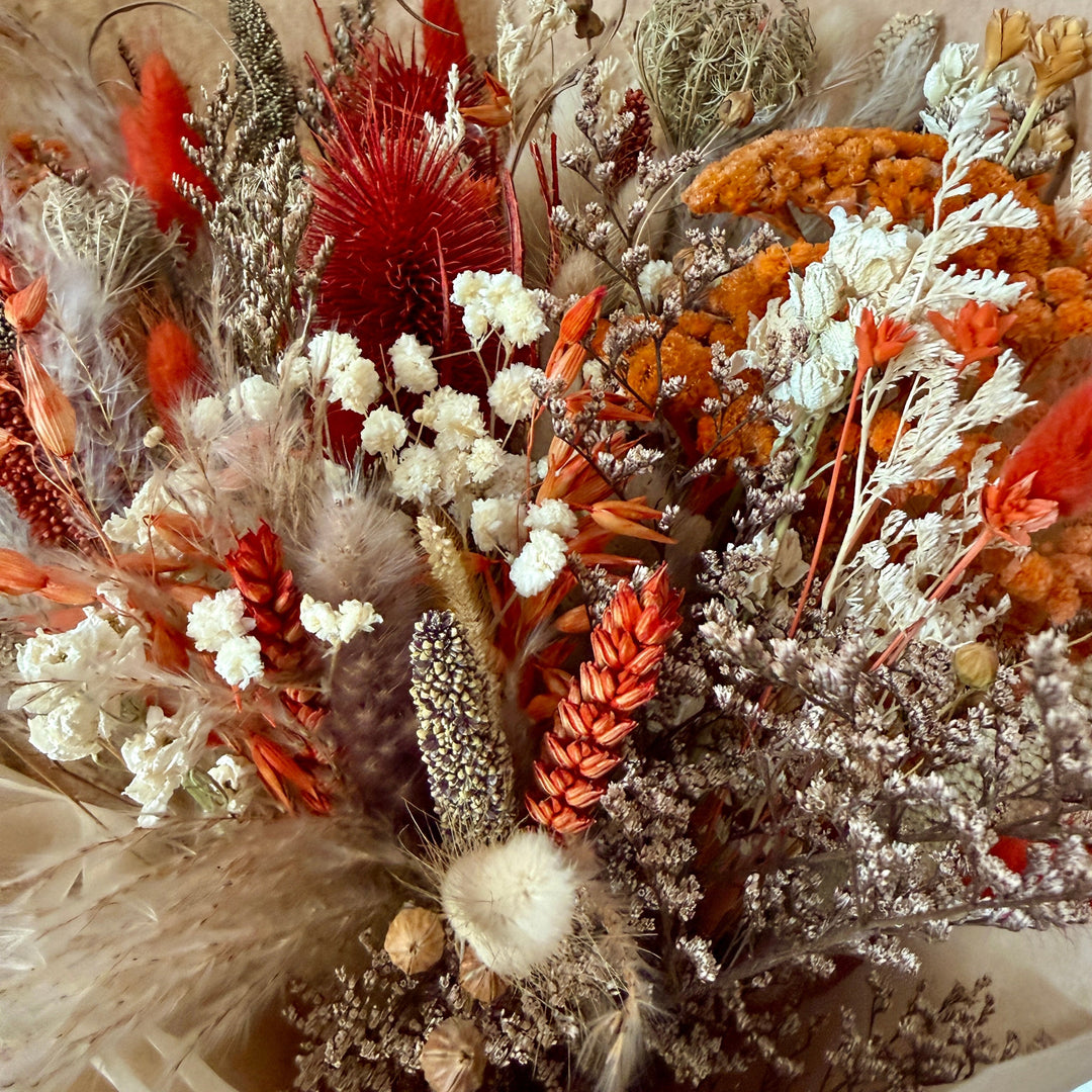 Dried Flower Bouquet | Orange &amp; Neutral - Pampas Tallo