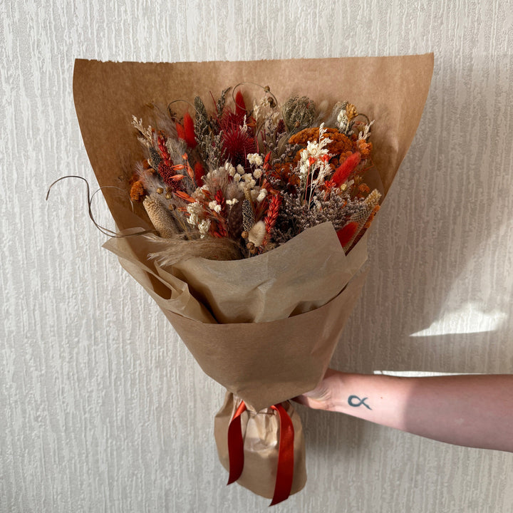 Dried Flower Bouquet | Orange &amp; Neutral - Pampas Tallo