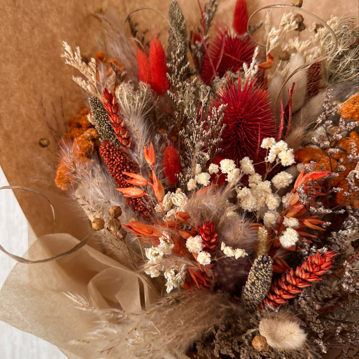 Dried Flower Bouquet | Orange &amp; Neutral - Pampas Tallo