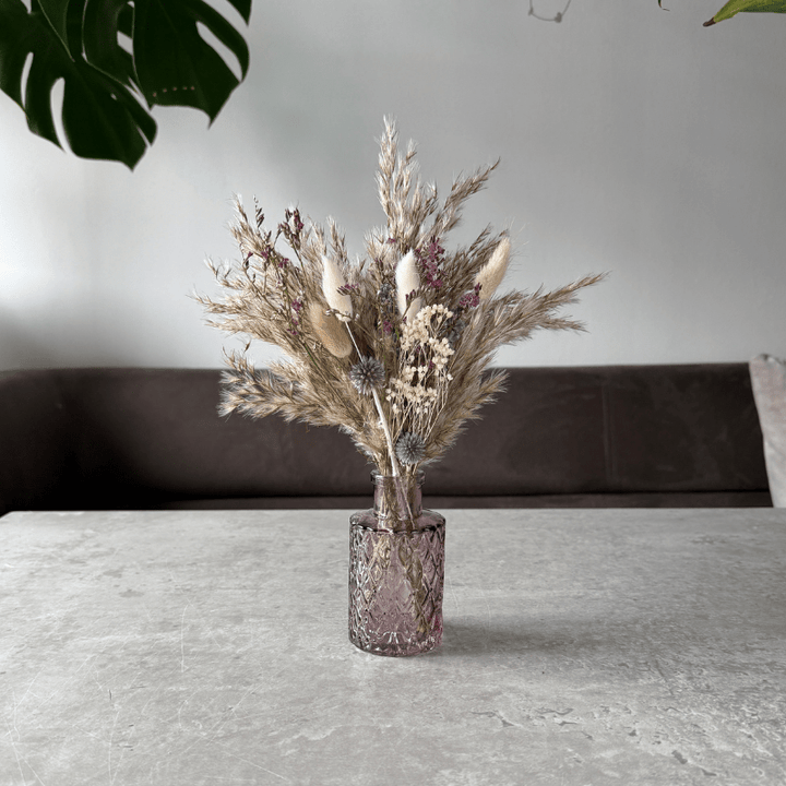 Emma Dried Flower Arrangement In Natural, Berry, Lavender & White - Pampas Tallo