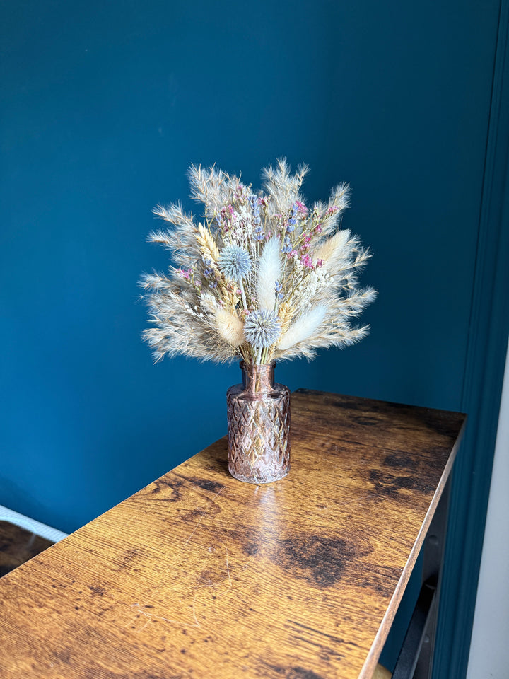 Emma Dried Flower Arrangement | Natural, Berry, Lavender &amp; White - Pampas Tallo