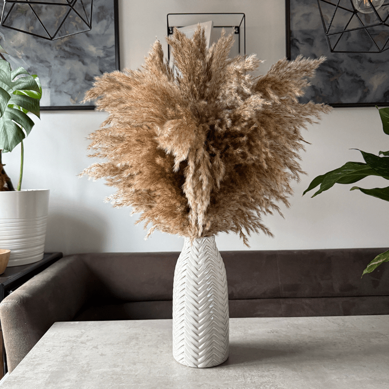 Faith Dried Flower Arrangement In Natural Fluffy Pampas Grass - Pampas Tallo