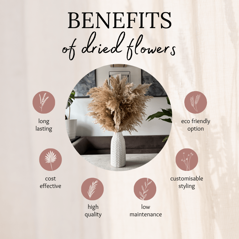 Faith Dried Flower Arrangement In Natural Fluffy Pampas Grass - Pampas Tallo