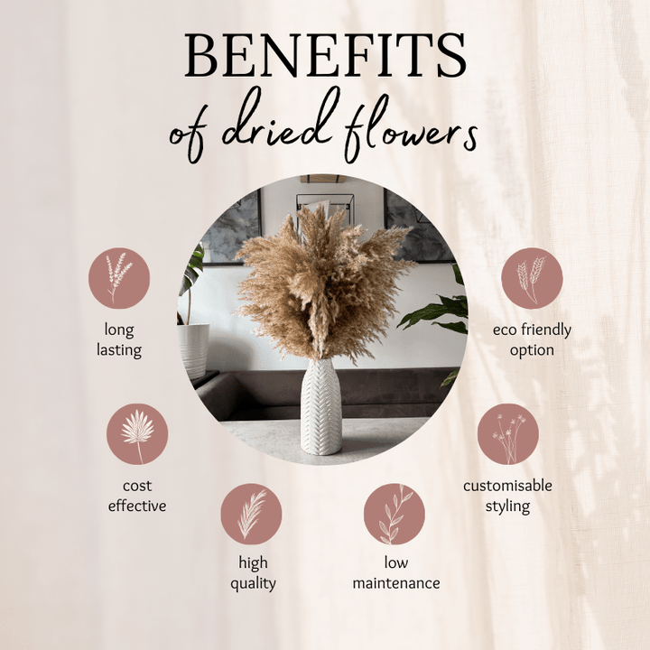 Faith Dried Flower Arrangement In Natural Fluffy Pampas Grass - Pampas Tallo