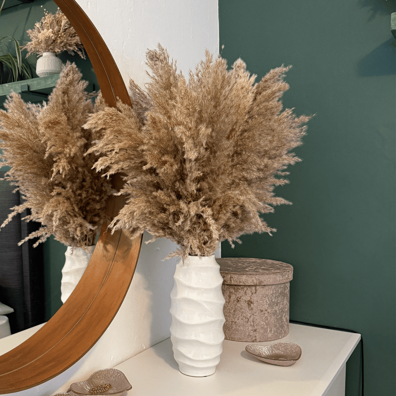 Faith Dried Flower Arrangement In Natural Nude Fluffy Pampas Grass - Pampas Tallo