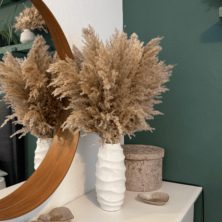 Faith Dried Flower Arrangement In Natural Nude Fluffy Pampas Grass - Pampas Tallo