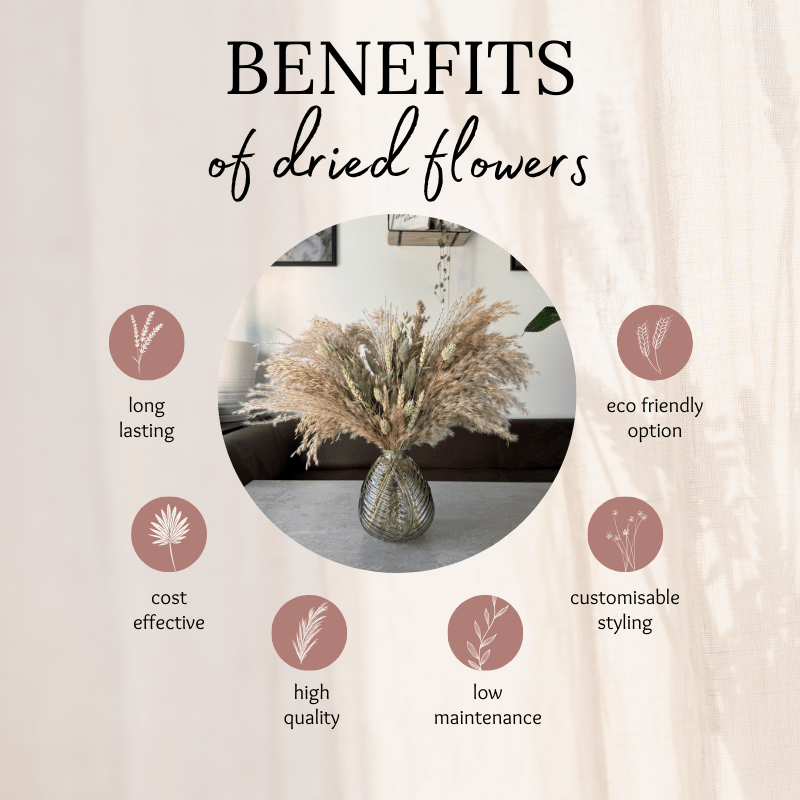 Fern Dried Flower Arrangement In Natural & Soft Green - Pampas Tallo