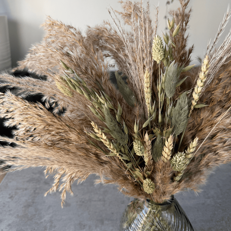 Fern Dried Flower Arrangement In Natural & Soft Green - Pampas Tallo