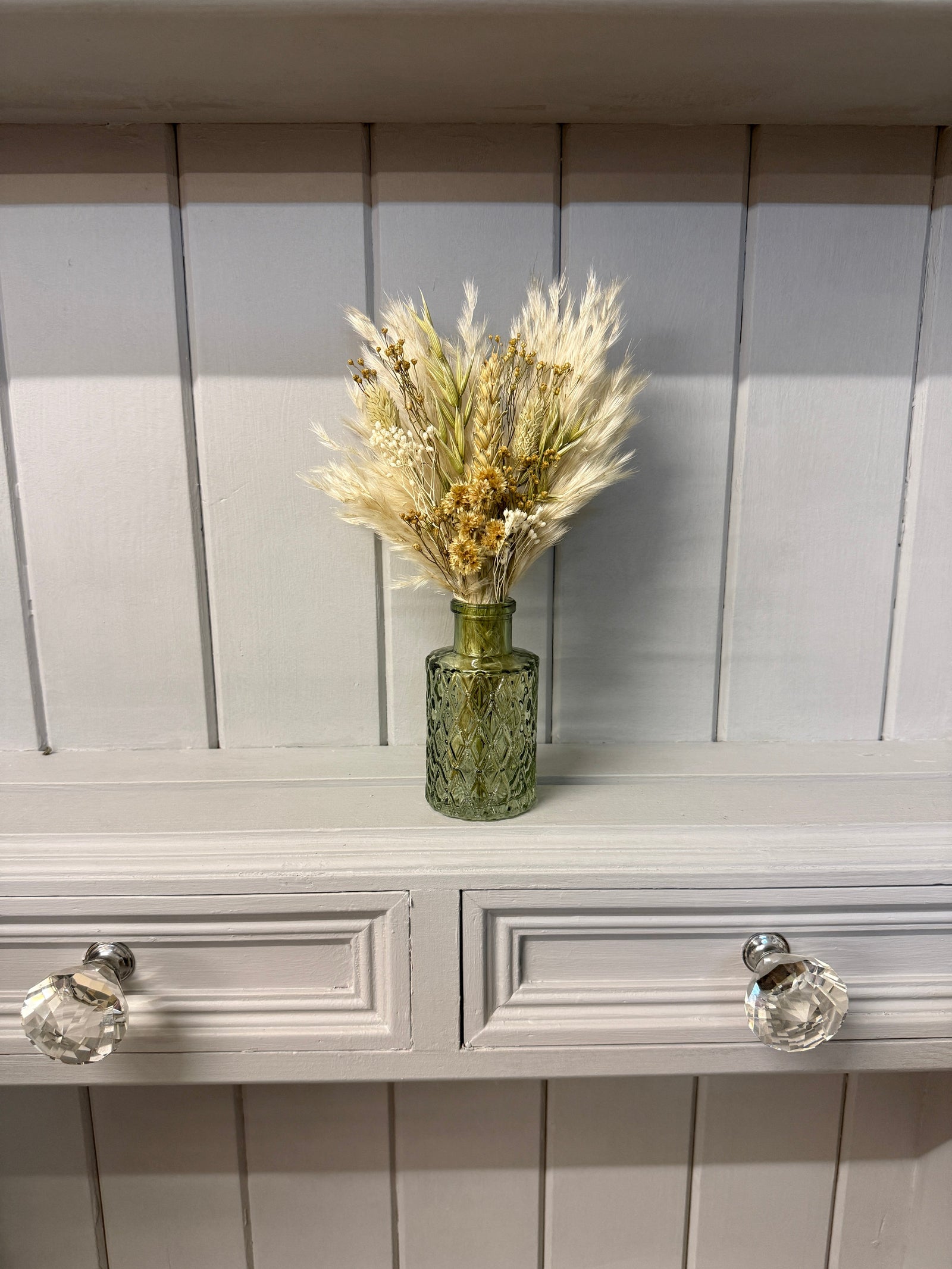 Freya Dried Flower Arrangement | Natural, Cream & Green - Pampas Tallo