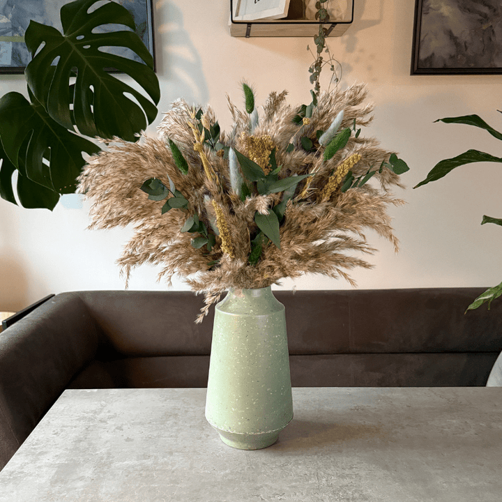 Havana Dried Flower Arrangement In Natural, Green & Blue - Pampas Tallo