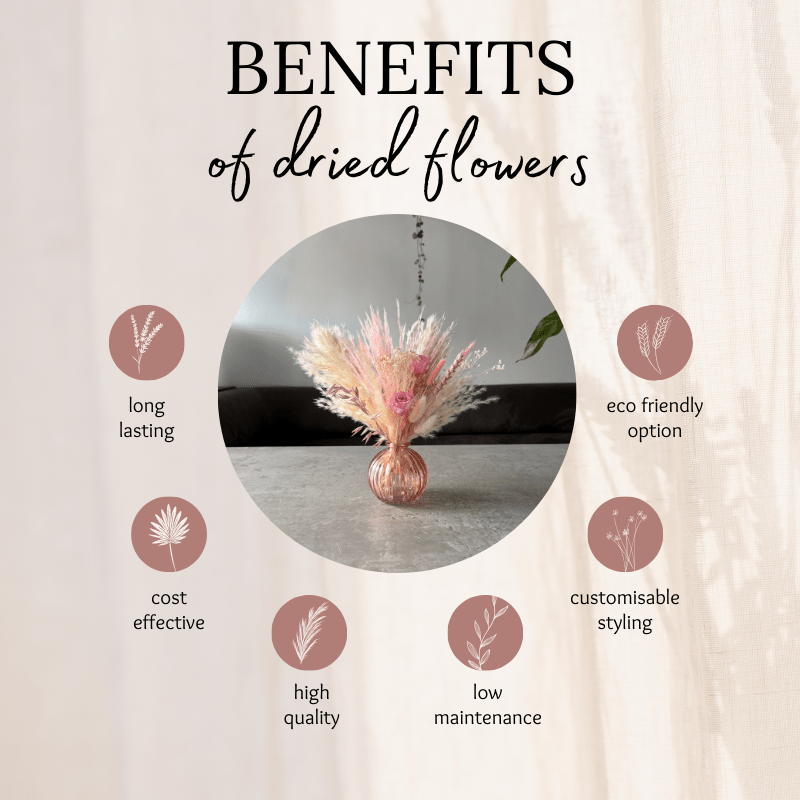 Jaya Dried Flower Arrangement In Pink & Cream - Pampas Tallo