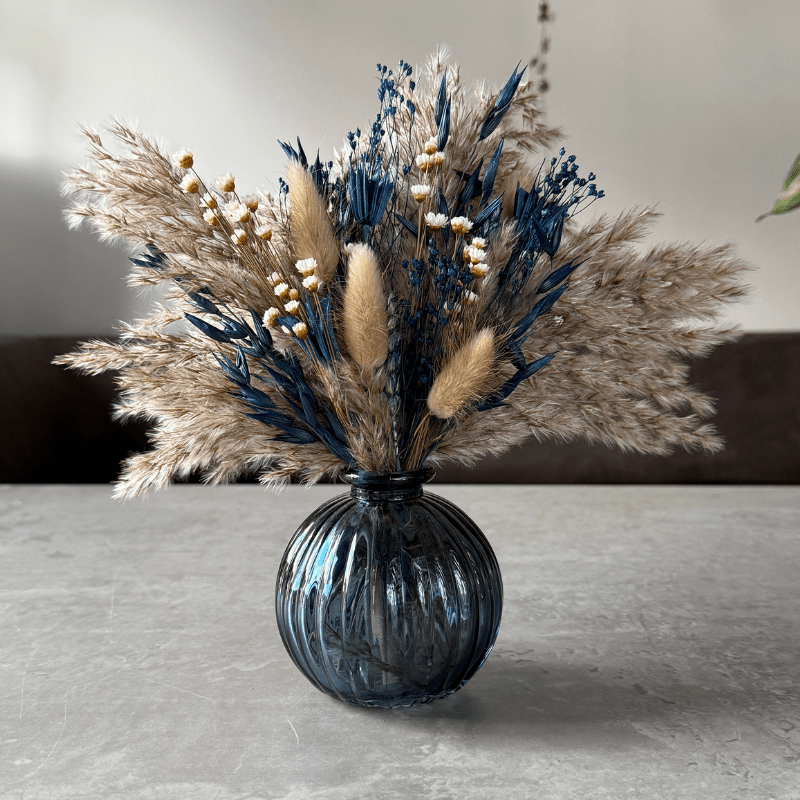 Latisha Dried Flower Arrangement In Natural & Navy - Pampas Tallo