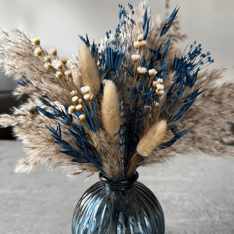 Latisha Dried Flower Arrangement In Natural & Navy - Pampas Tallo