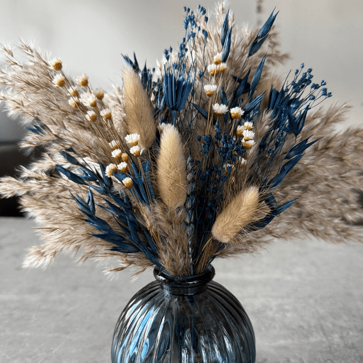 Latisha Dried Flower Arrangement In Natural & Navy - Pampas Tallo