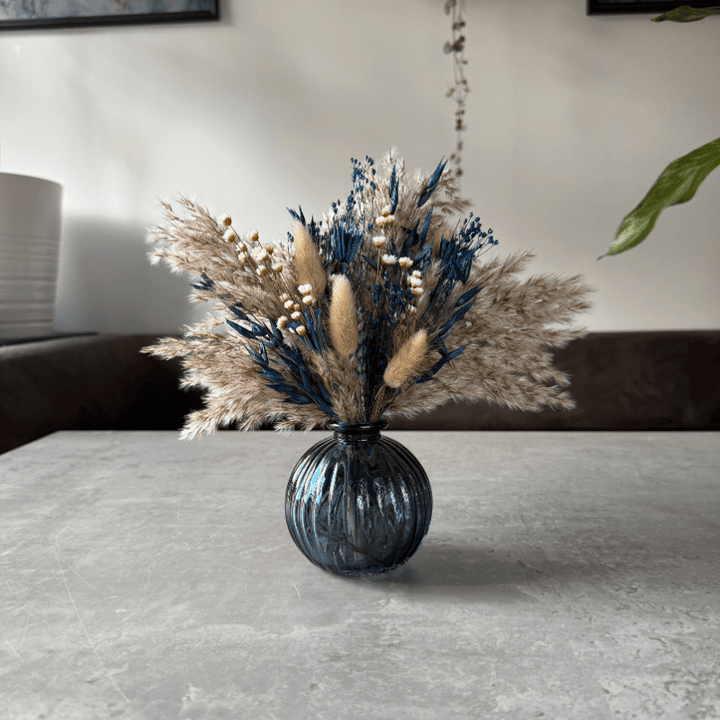 Latisha Dried Flower Arrangement In Natural & Navy - Pampas Tallo