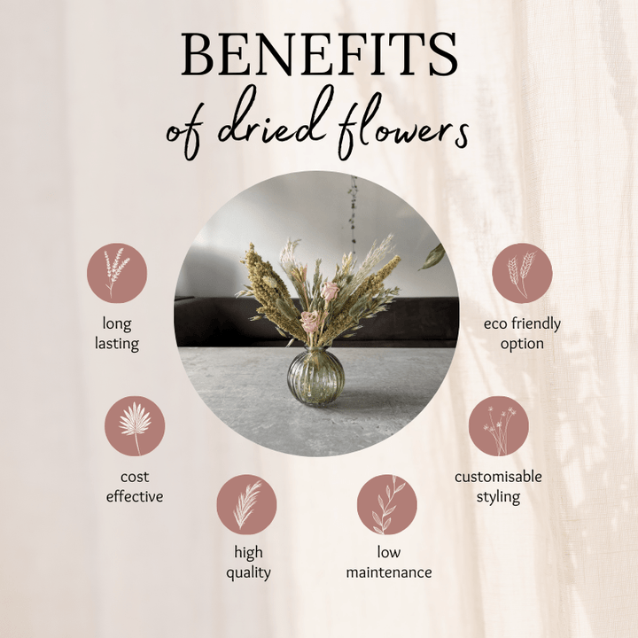 Lyra Dried Flower Arrangement Natural, Green & Nude - Pampas Tallo