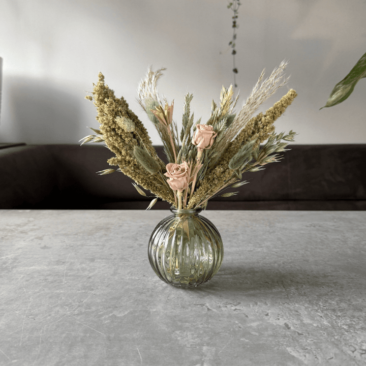 Lyra Dried Flower Arrangement Natural, Green & Nude - Pampas Tallo