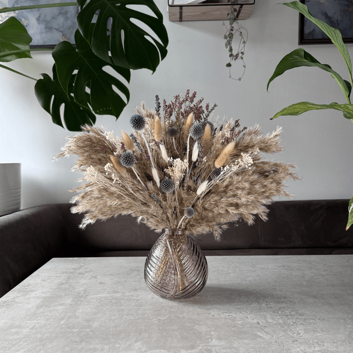 Margaret Dried Flower Arrangement In Natural, Berry & Lavender - Pampas Tallo
