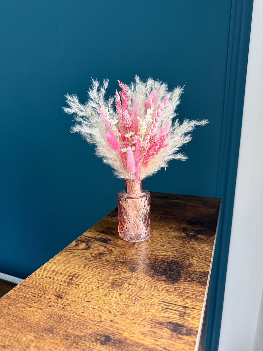 Marianne Dried Flower Arrangement | Cream &amp; Pink - Pampas Tallo
