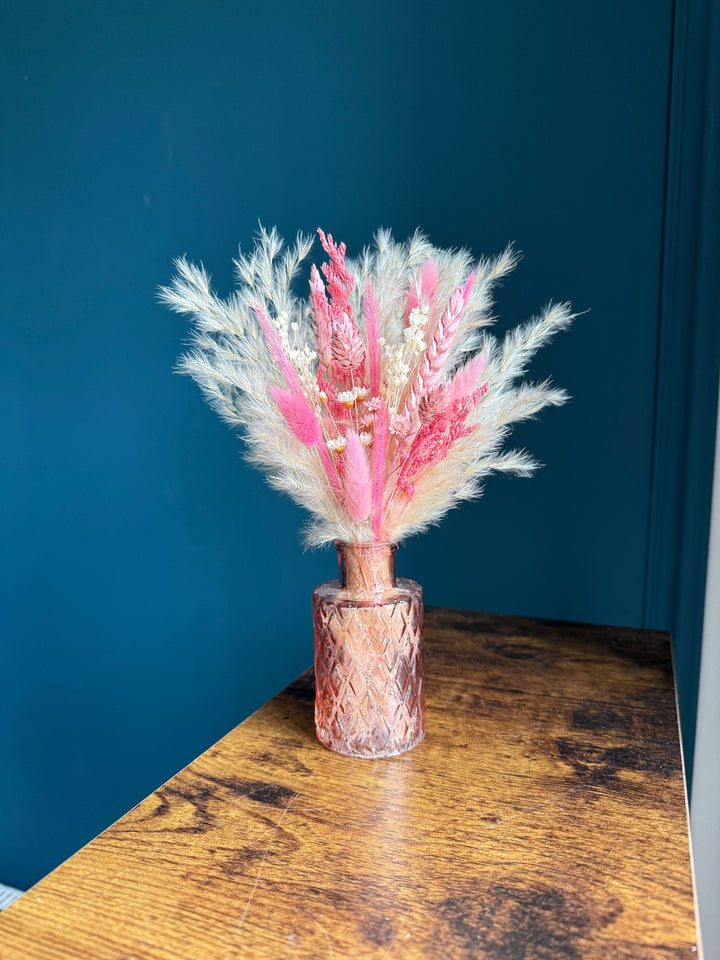 Marianne Dried Flower Arrangement | Cream &amp; Pink - Pampas Tallo