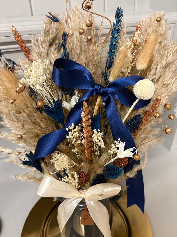 Navy & Bronze Christmas Arrangements - Pampas Tallo