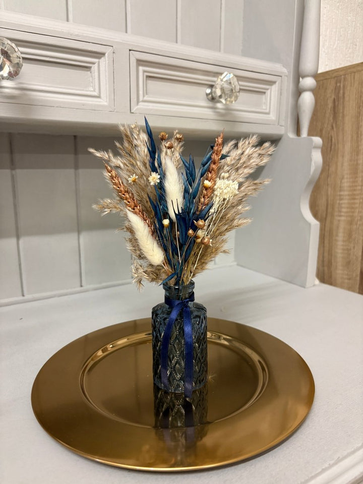 Navy & Bronze Christmas Arrangements - Pampas Tallo