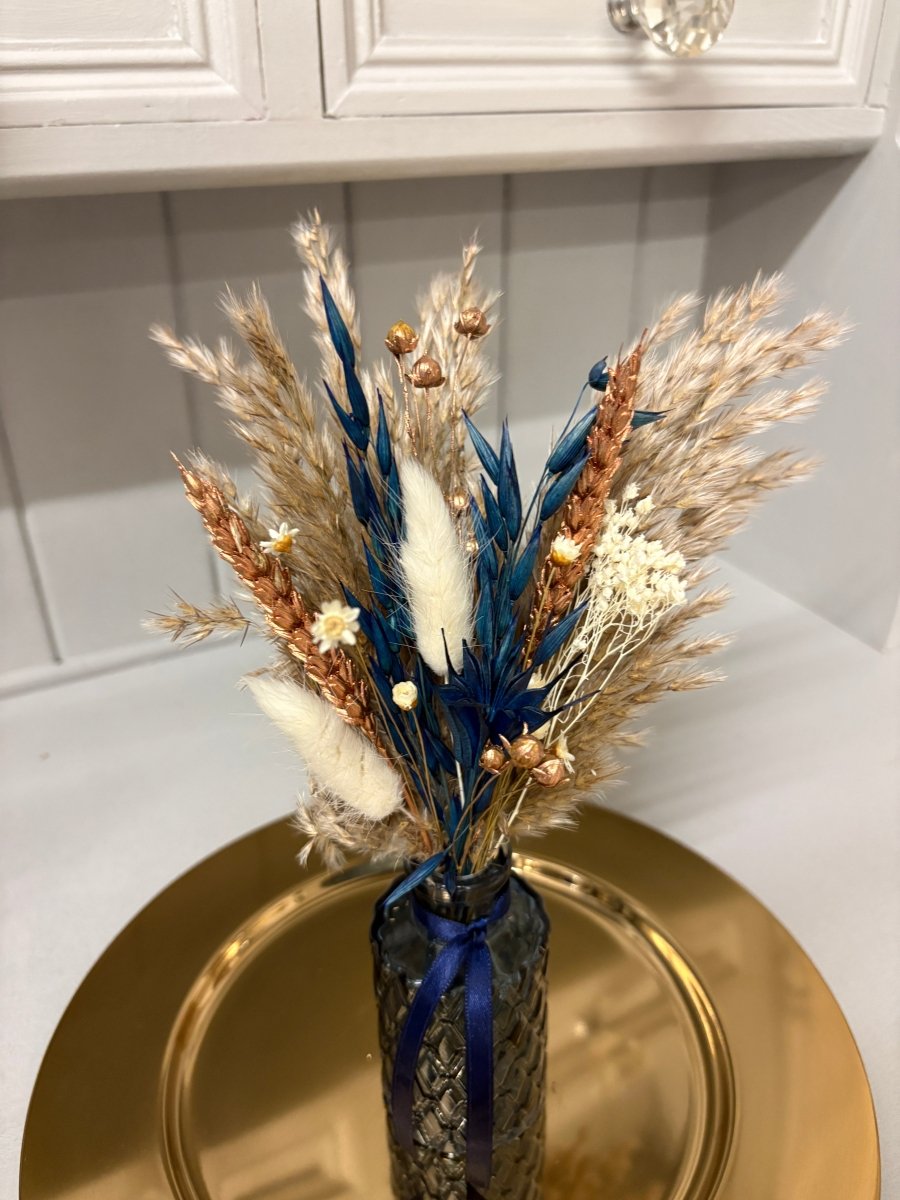 Navy & Bronze Christmas Arrangements - Pampas Tallo