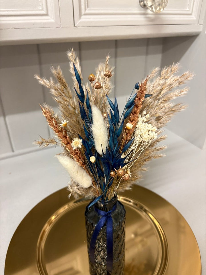 Navy & Bronze Christmas Arrangements - Pampas Tallo