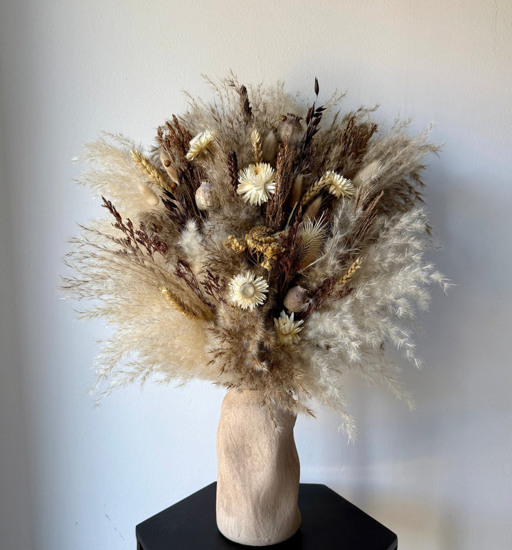 Olivia Dried Flower Arrangement | Natural, Cream &amp; Brown - Pampas Tallo