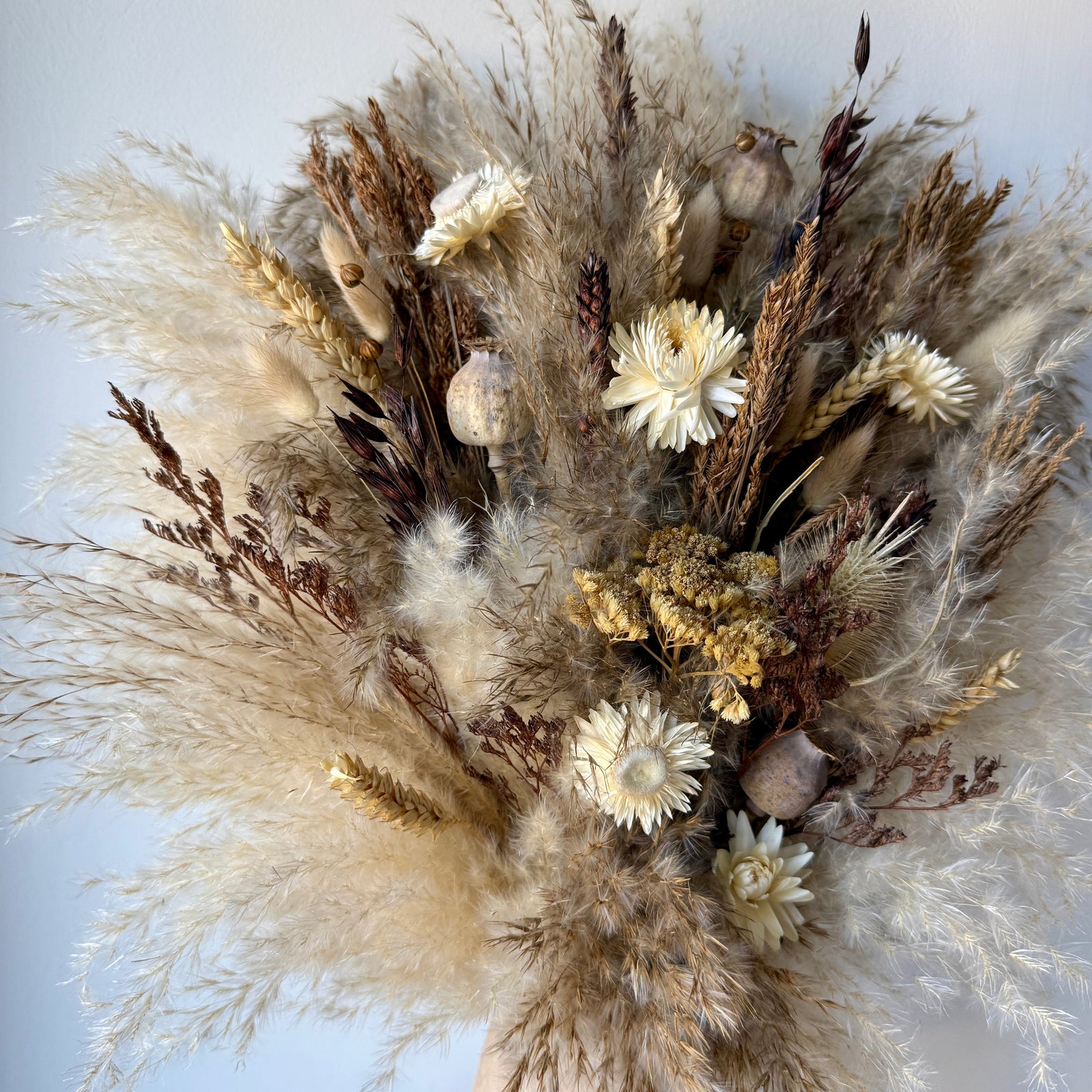 Olivia Dried Flower Arrangement | Natural, Cream & Brown - Pampas Tallo