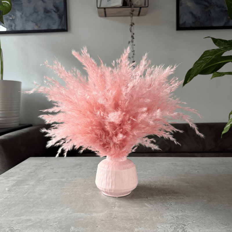 Ophelia Dried Flower Arrangement In Fluffy Pink Pampas Grass - Pampas Tallo